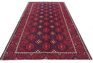 Vintage Red Tribal 5X10 Balouch Persian Runner Rug