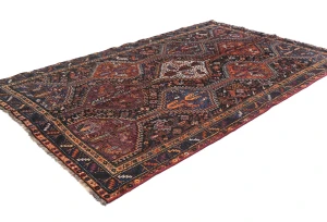 Semi Antique Charcoal Tribal 5X8 Shiraz Persian Rug
