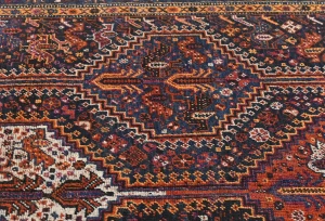 Semi Antique Charcoal Tribal 5X8 Shiraz Persian Rug