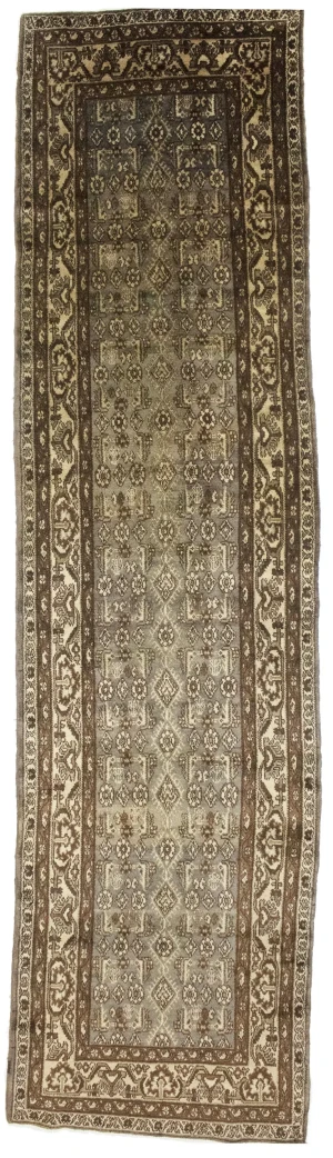 Semi Antique Tribal 4X15 Nahavand Persian Runner Rug