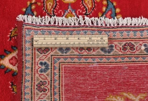 Vintage Red Pictorial Floral 3'8X8'6 Kashan Persian Rug