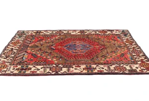 Vintage Red Tribal 4'6X6'6 Bakhtiari Persian Rug