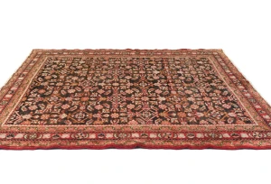Vintage Dark Brown Floral Tribal 5'8X6'8 Hossainabad Persian Rug
