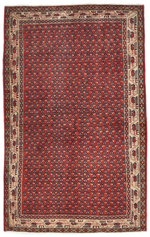 Vintage Red Tribal 4x6 Botemir Persian Rug