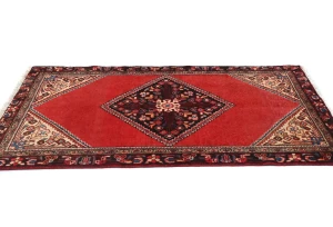 Vintage Red Geometric Tribal 3X5 Hamedan Persian Rug