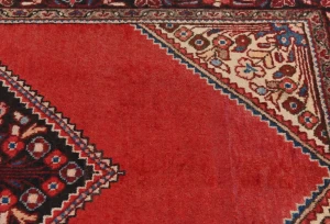 Vintage Red Geometric Tribal 3X5 Hamedan Persian Rug
