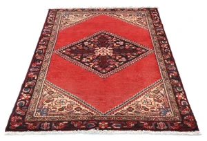 Vintage Red Geometric Tribal 3X5 Hamedan Persian Rug