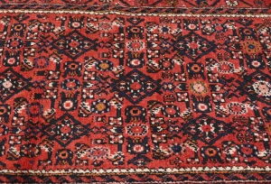 Vintage Red Tribal 3X13 Hossainabad Persian Runner Rug