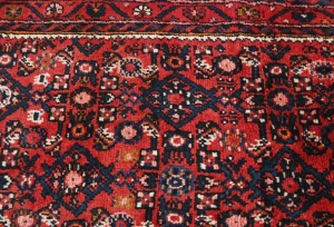 Vintage Red Tribal 3X13 Hossainabad Persian Runner Rug