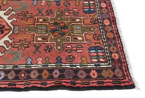 Vintage Bittersweet Red Geometric 3X12 Karajeh Persian Runner Rug