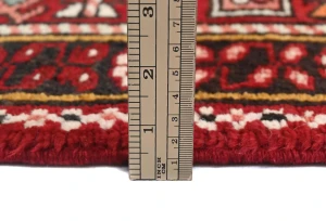 Vintage Red Geometric 2X13 Karajeh Persian Runner Rug