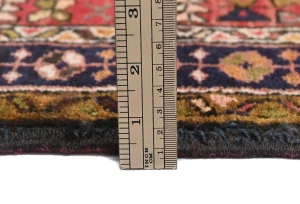 Vintage Red Geometric 3X12 Karajeh Persian Runner Rug