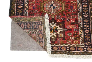 Vintage Red Geometric 3X12 Karajeh Persian Runner Rug