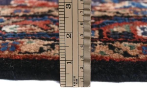 Vintage Dark Purple-navy Floral Tribal 3X12 Hamedan Persian Runner Rug