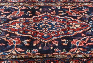 Vintage Dark Purple-navy Floral Tribal 3X12 Hamedan Persian Runner Rug