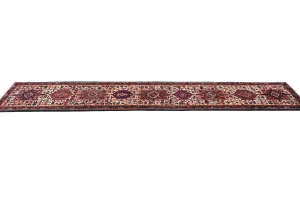 Vintage Red Geometric 2X10 Karajeh Persian Runner Rug