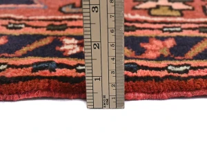 Vintage Bittersweet Red Geometric 2'4X6'2 Karajeh Persian Runner Rug