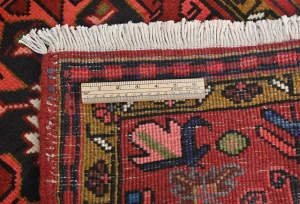 Vintage Red Geometric 2'3X6'2 Karajeh Persian Runner Rug