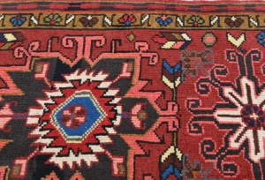 Vintage Red Geometric 2'3X6'2 Karajeh Persian Runner Rug