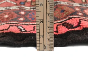 Vintage Bittersweet Red Geometric 2'3X6'6 Karajeh Persian Runner Rug
