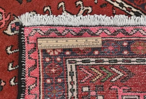 Vintage Bittersweet Red Geometric 2'3X6'6 Karajeh Persian Runner Rug