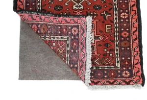 Vintage Bittersweet Red Geometric 2'3X6'6 Karajeh Persian Runner Rug