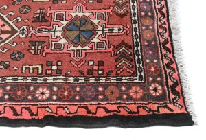 Vintage Bittersweet Red Geometric 2'3X6'6 Karajeh Persian Runner Rug