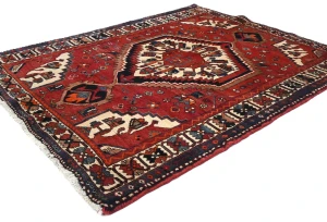 Vintage Red Tribal 5X7 Bakhtiari Persian Rug