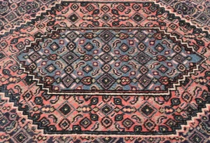 Vintage Coral Pink Tribal 5X10 Ardabil Persian Rug