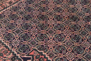 Vintage Coral Pink Tribal 5X10 Ardabil Persian Rug