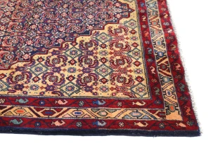 Vintage Purple-navy Tribal 5X9 Ardabil Persian Rug