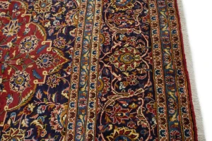 Vintage Red Traditional 10X15 Kashan Persian Rug