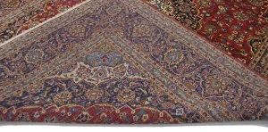 Vintage Red Traditional 10X15 Kashan Persian Rug