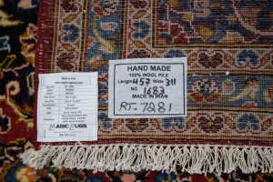 Vintage Red Traditional 10X15 Kashan Persian Rug