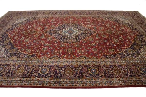 Vintage Red Traditional 10X15 Kashan Persian Rug