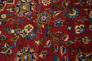 Vintage Red Traditional 10X15 Kashan Persian Rug