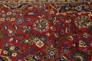 Vintage Red Traditional 10X15 Kashan Persian Rug