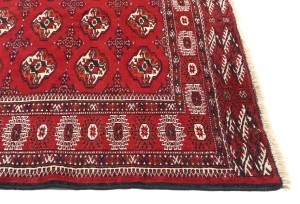 Vintage Red Tribal 4'7X5'8 Turkoman Persian Oriental Rug