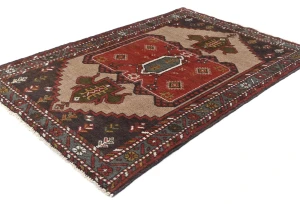vintage Red Tribal 4X6 Ghoochan Persian Rug