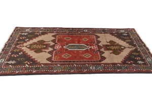 vintage Red Tribal 4X6 Ghoochan Persian Rug