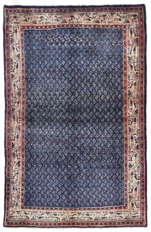 Vintage Purple-navy Tribal 4X7 Botemir Persian Rug