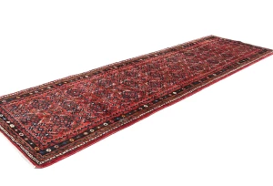 Vintage Red Tribal 3X10 Hamedan Persian Runner Rug
