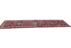 Vintage Red Tribal 2'8X10'5 Hamedan Persian Runner Rug