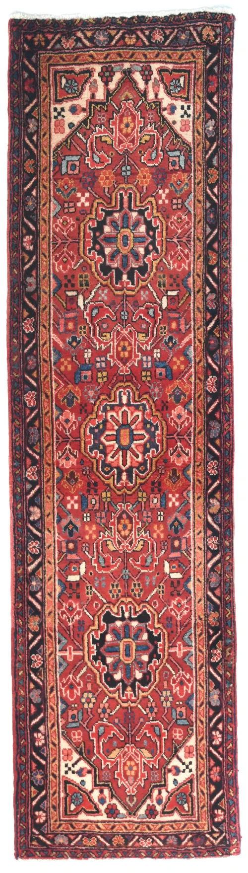 Vintage Red Tribal 3X8 Heriz Persian Runner Rug