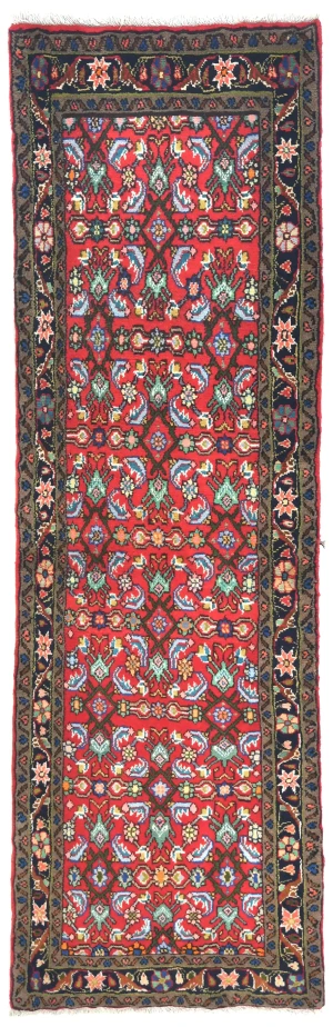 Vintage Red Tribal 2'4X6'3 Hamedan Persian Runner Rug