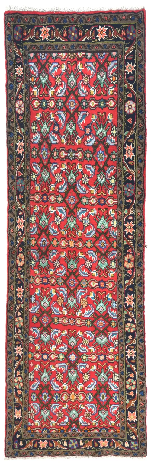 Vintage Red Tribal 2'4 X 6'3 Hamedan Persian Runner Rug