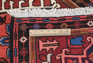 Vintage Red Geometric 2X7 Karajeh Persian Runner Rug