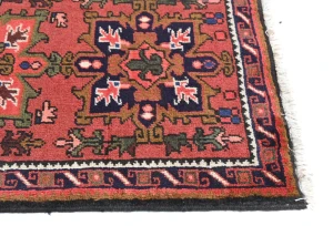 Vintage Red Geometric 2X6 Karajeh Persian Runner Rug