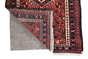 Vintage Red Geometric 2X6 Karajeh Persian Runner Rug