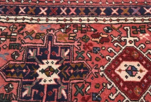 Vintage Red Geometric 2X6 Karajeh Persian Runner Rug